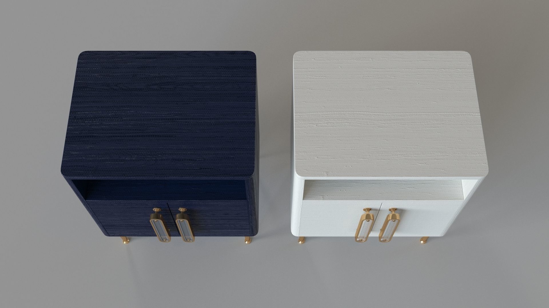 Odetta Nightstand Blue and Cream 3D model_3