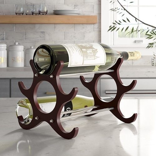Haskin Tabletop Wine Bottle Rack -  3 Colour 3D model