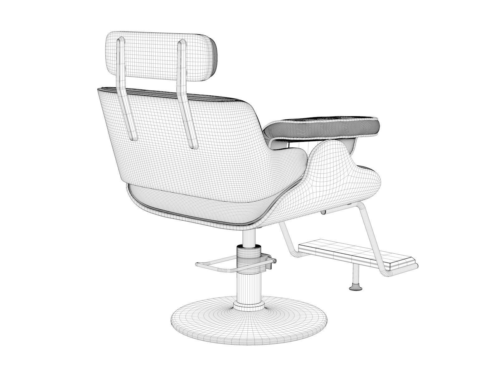 High-End Barber Chair 3D model_4