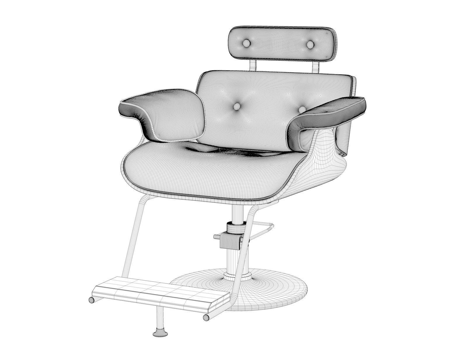 High-End Barber Chair 3D model_3