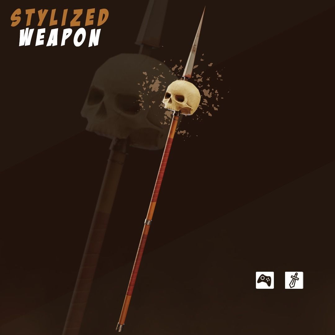 Stylized weapon pack Low-poly 3D model_6