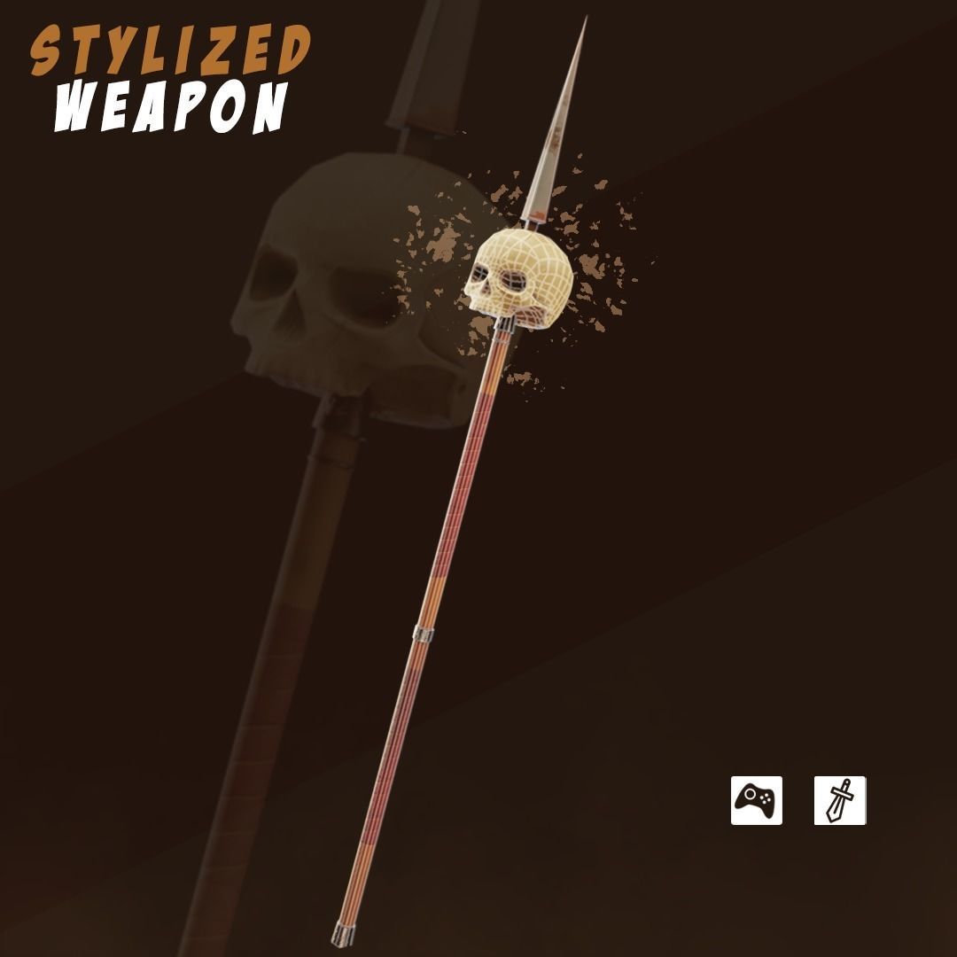 Stylized weapon pack Low-poly 3D model_7