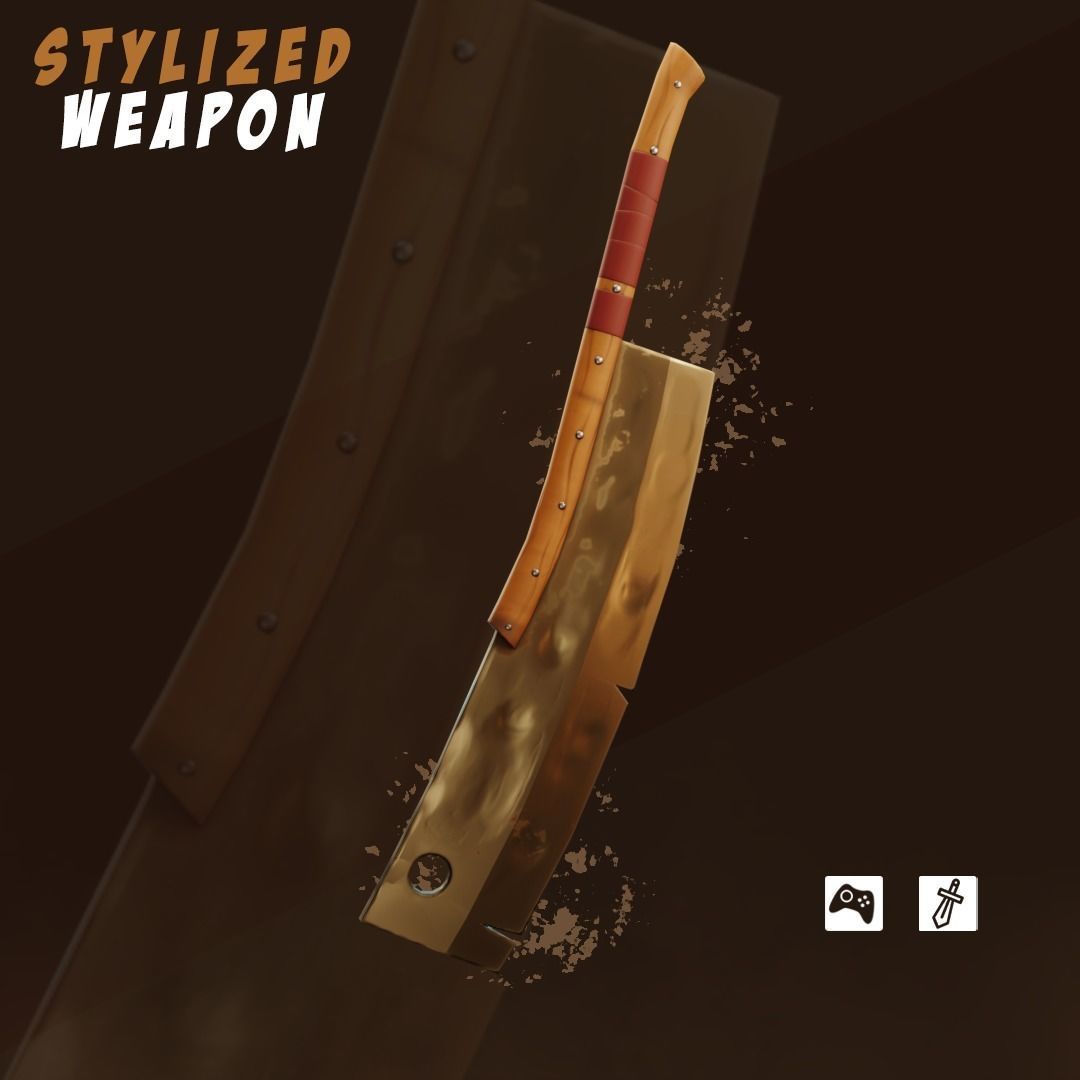 Stylized weapon pack Low-poly 3D model_4