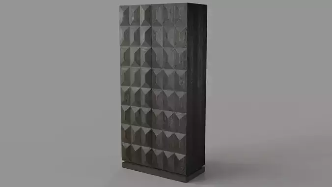 Geometric Double Door Cabinet Ash Brown Oak