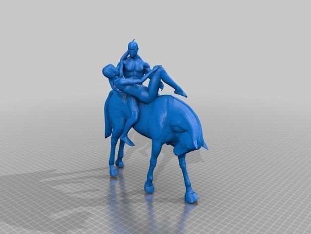 model two on horseback 3D model_1