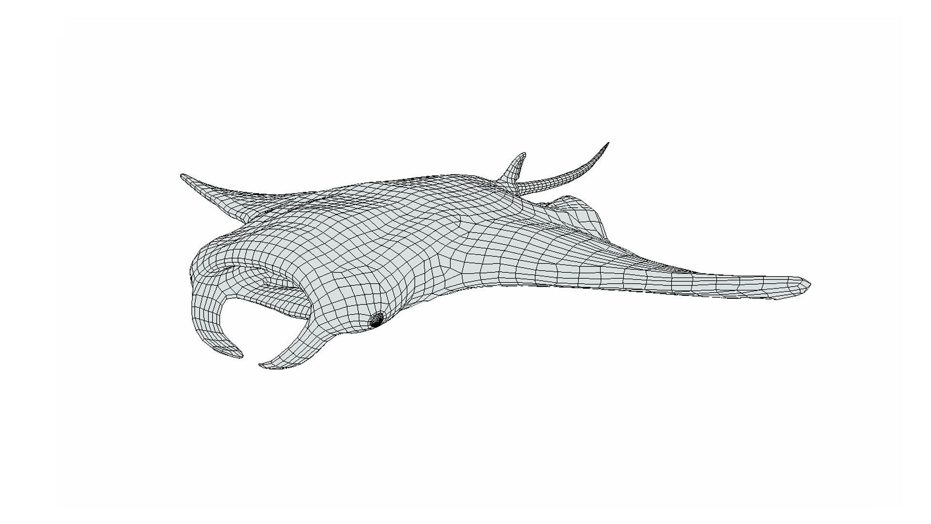 Manta Ray Low-poly 3D model_2