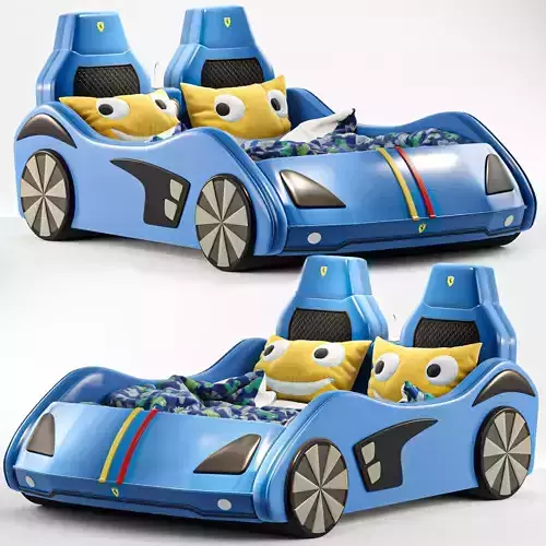 child bed car ferrari storage Low poly