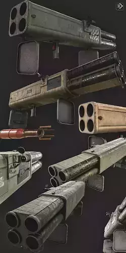 M202 FLASH  rocket launcher  Low-poly 3D model