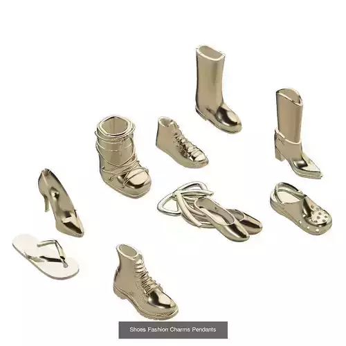 Fashion Shoes Charms Pendant 3D Model Collection