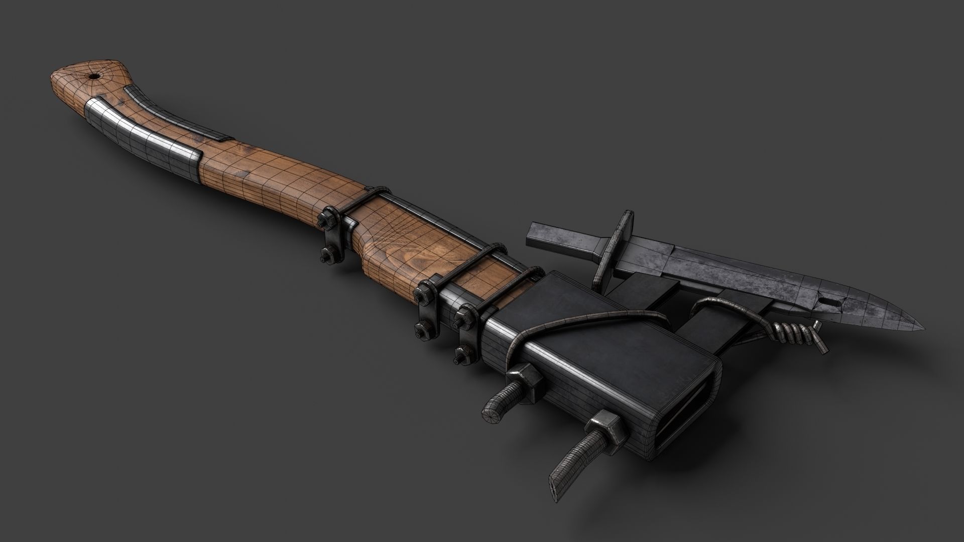 Modifiable Strike Weapon 13 Low-poly 3D model_11