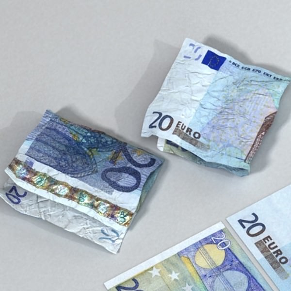 20 Euro Paper Money 3D model_5