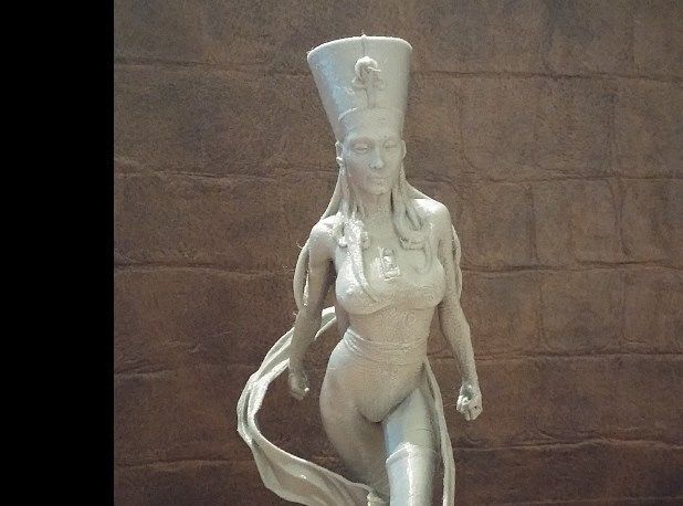 model beautiful white statue of nefertiti 3D model_5