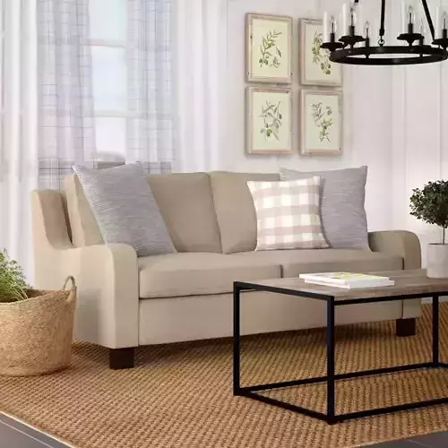 Reynolds  Linen Square Arm Sofa