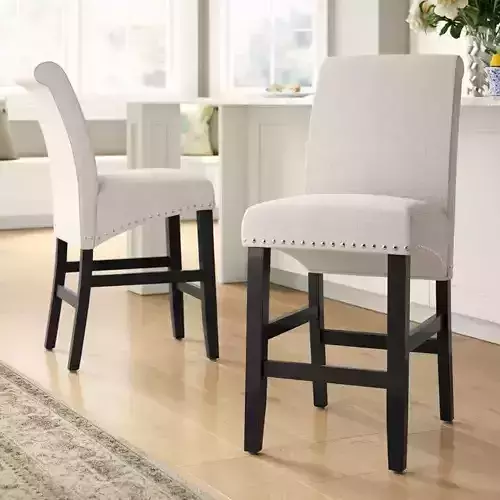 Lafountain Fabric Counter Accent Stool Chair