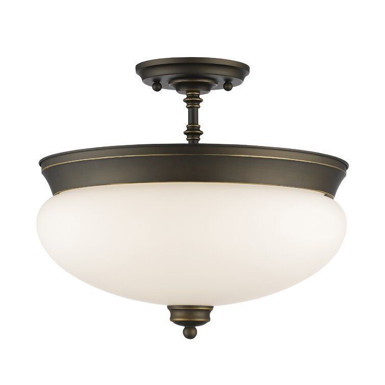Casselman Light Simple Bowl Semi Flush Mount - 4 Colour 3D model_1