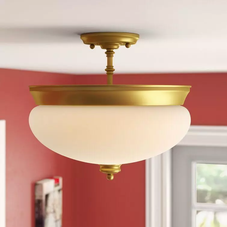 Casselman Light Simple Bowl Semi Flush Mount - 4 Colour 3D model_0