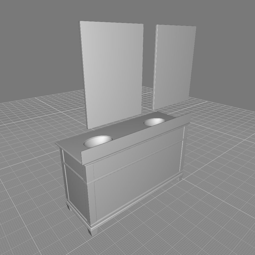 Kace Double Bathroom Vanity Set  3D model_8