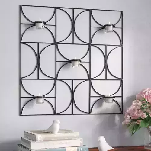 Barhill Tall Glass and Metal Wall Sconce