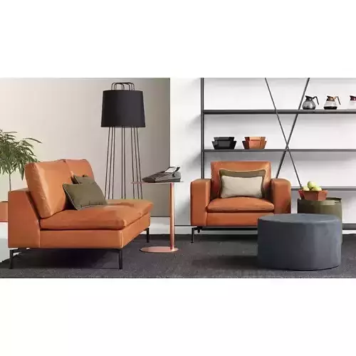 New Standard Armless Loveseat - 4 Colour 3D model