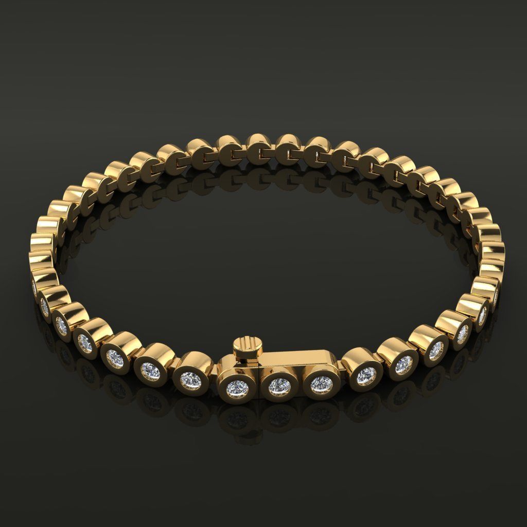 Bezel Bracelet Link 3mm 3D print model_1
