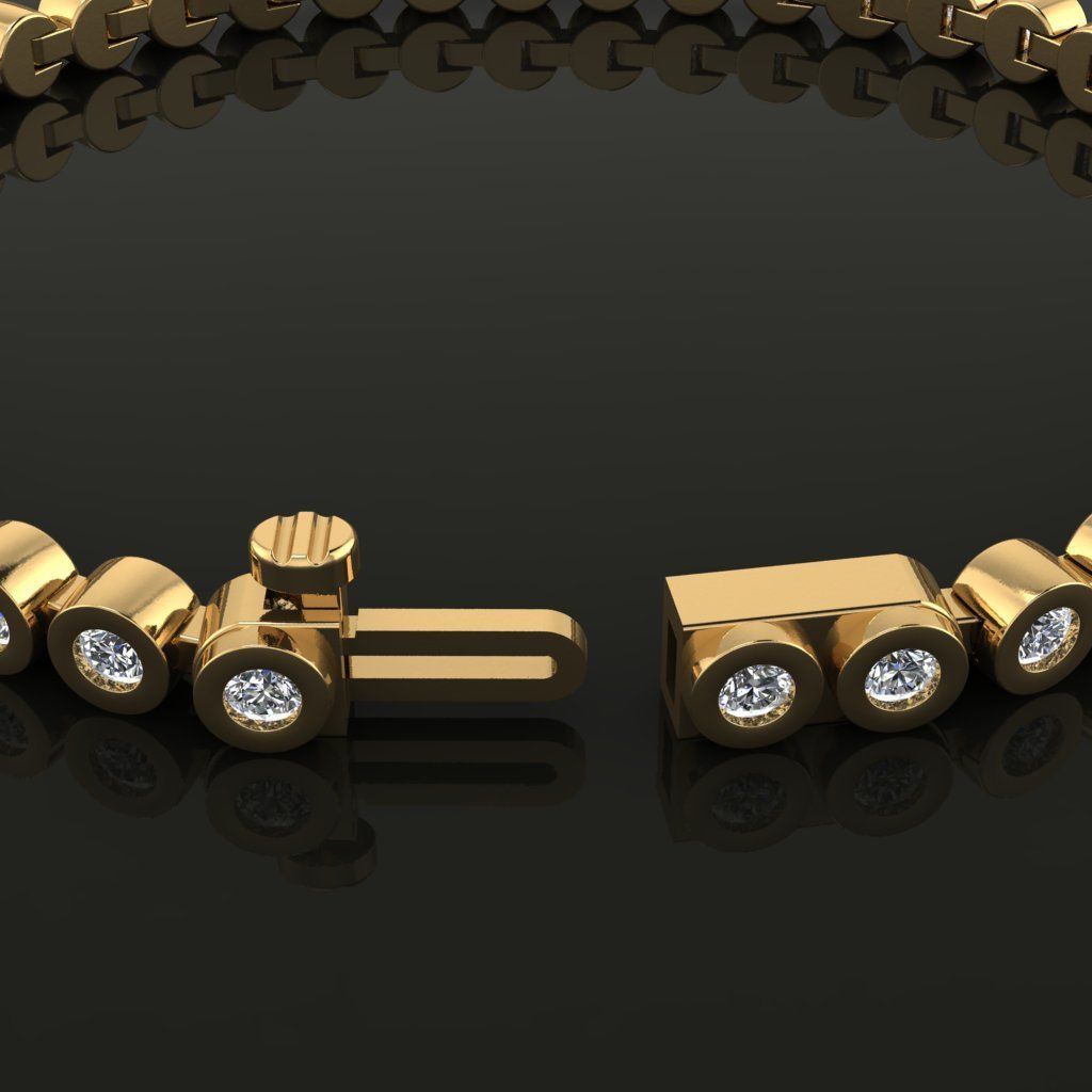 Bezel Bracelet Link 3mm 3D print model_2