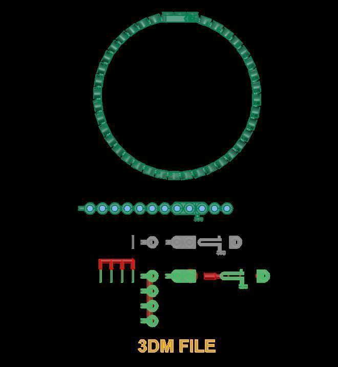 Bezel Bracelet Link 3mm 3D print model_4