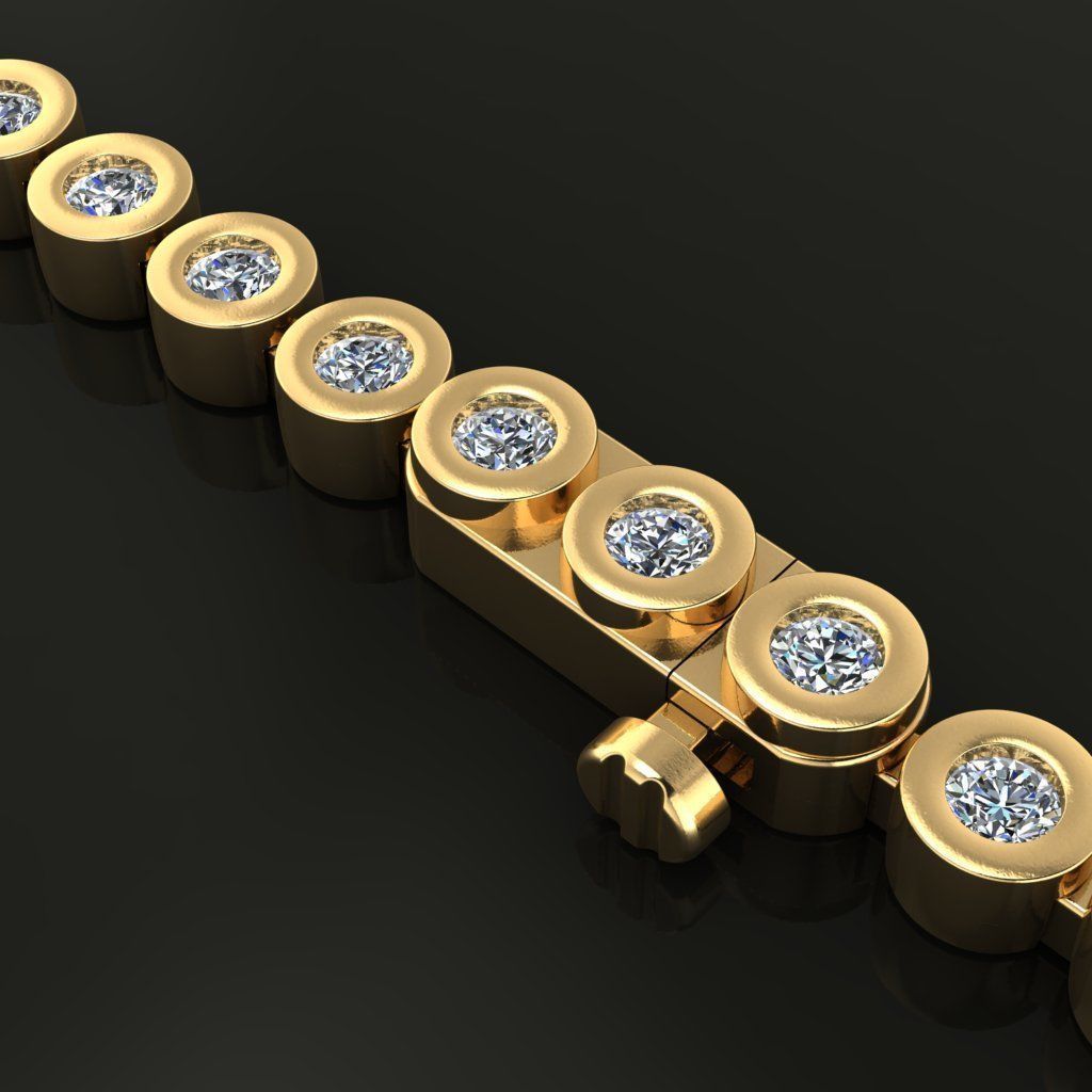 Bezel Bracelet Link 3mm 3D print model_3