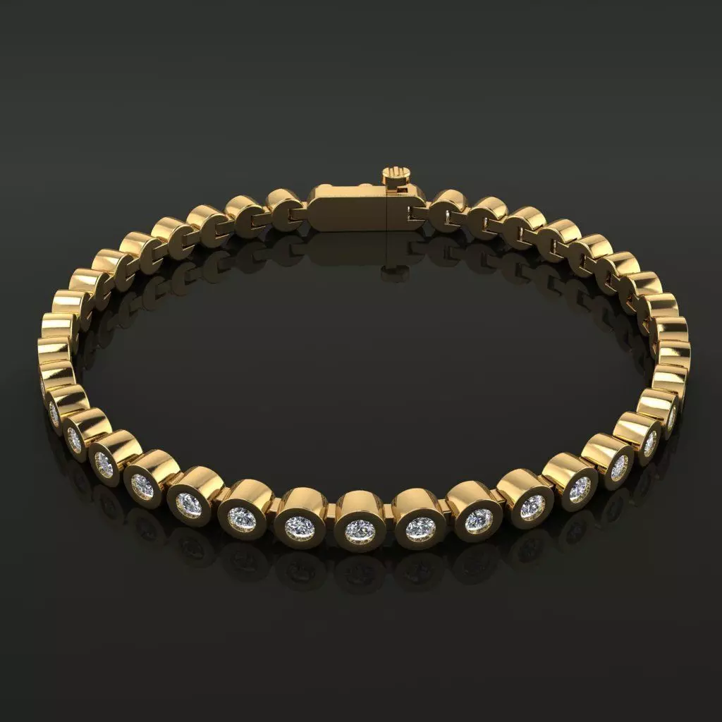Bezel Bracelet Link 3mm 3D print model_0