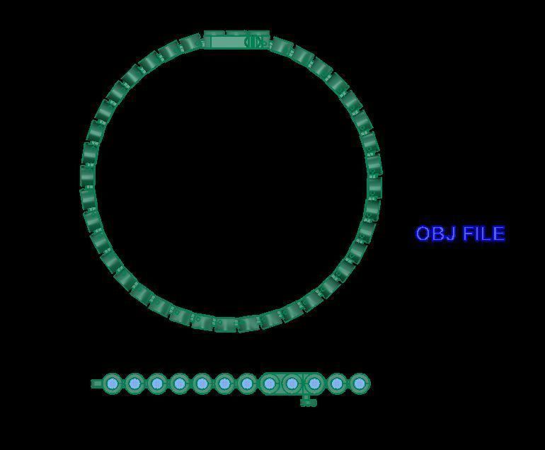 Bezel Bracelet Link 3mm 3D print model_5