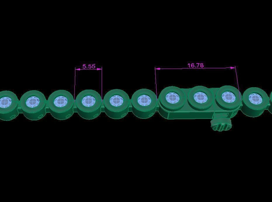 Bezel Bracelet Link 3mm 3D print model_9