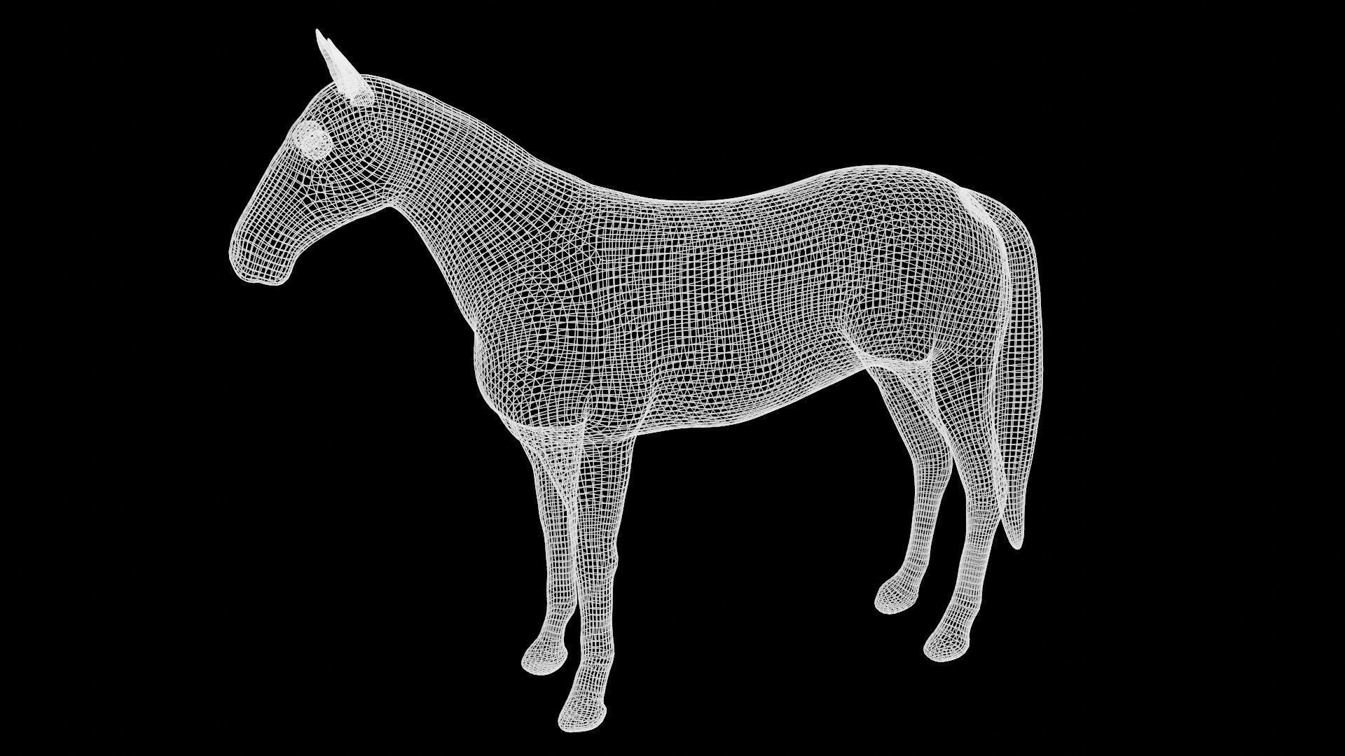 Horse Low-poly 3D model_7