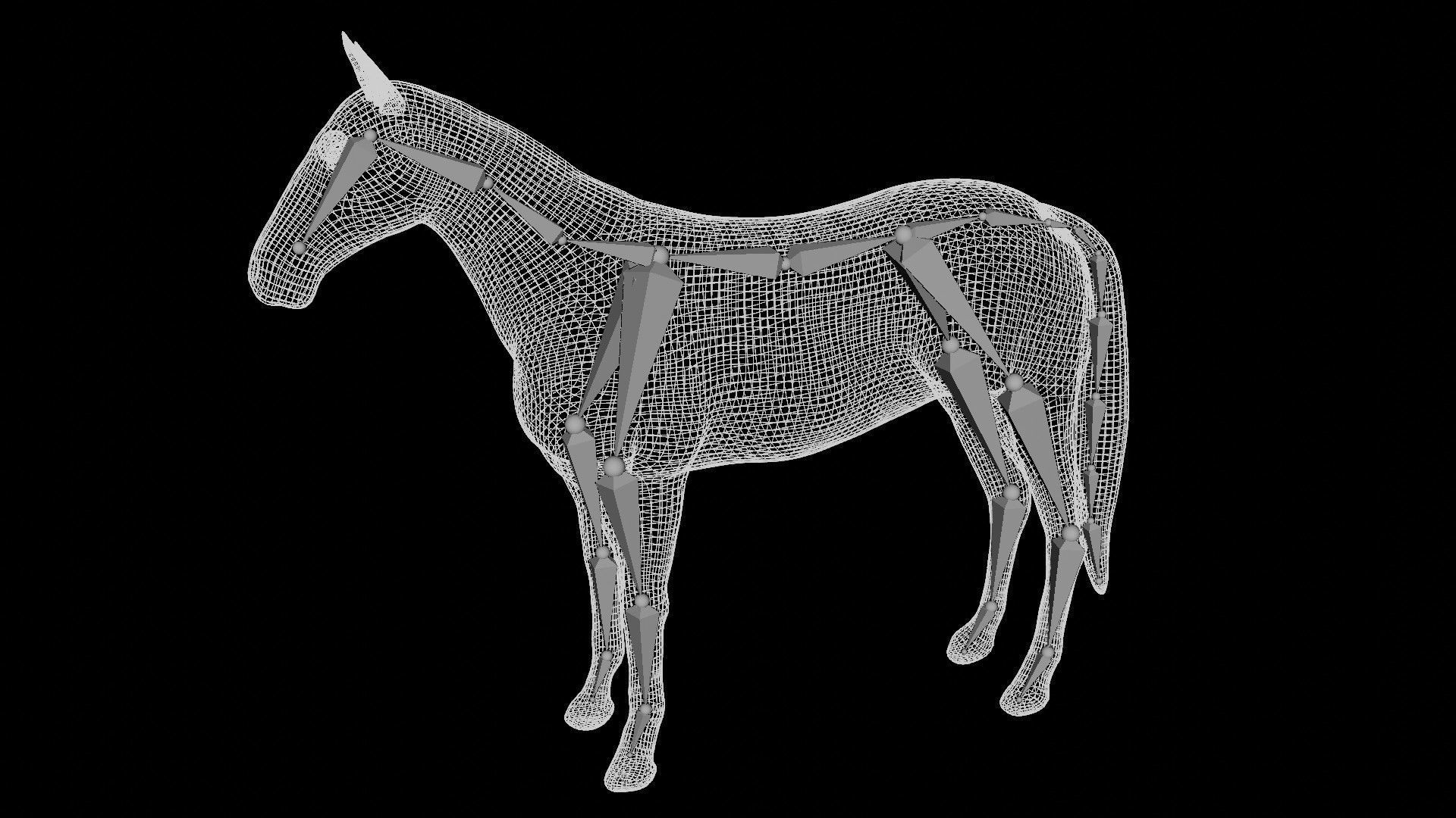 Horse Low-poly 3D model_6