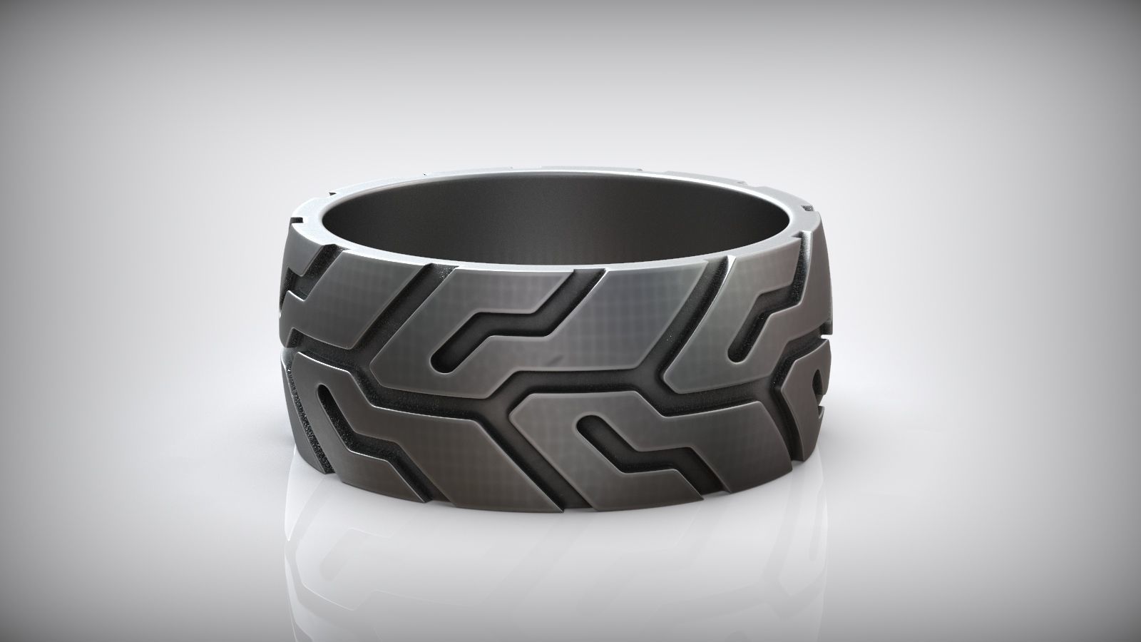 Moto Wide Back Wheel Tire Tread Men Ring 3D print model_4