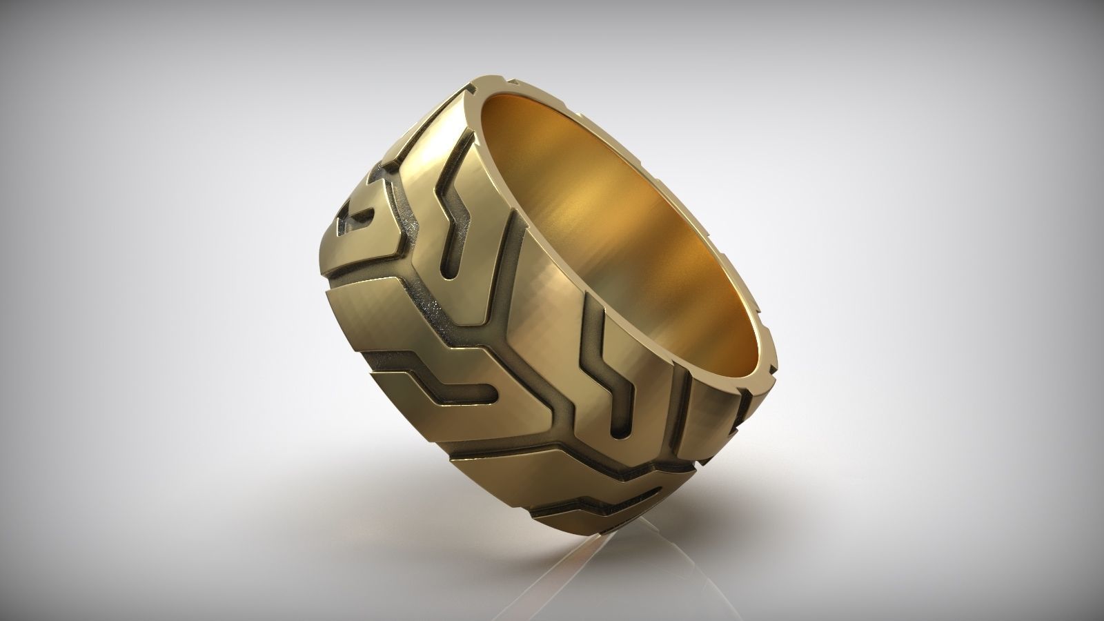 Moto Wide Back Wheel Tire Tread Men Ring 3D print model_3