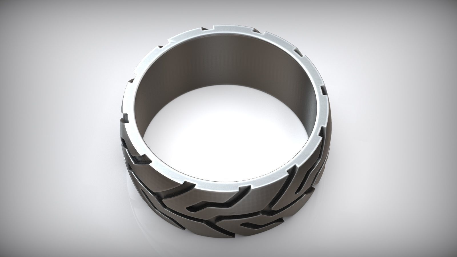 Moto Wide Back Wheel Tire Tread Men Ring 3D print model_5