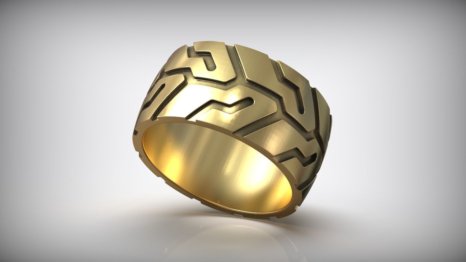 Moto Wide Back Wheel Tire Tread Men Ring 3D print model_2