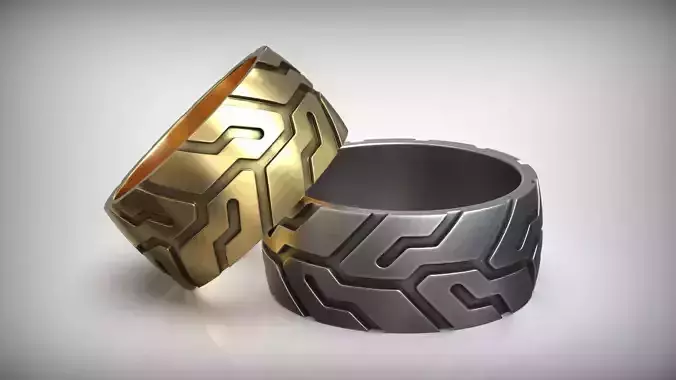 Moto Wide Back Wheel Tire Tread Men Ring 3D print model