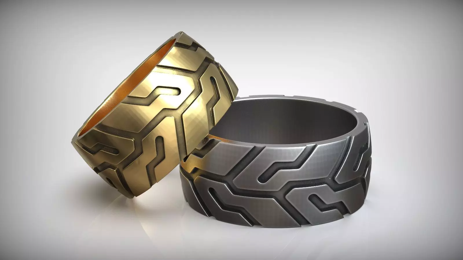 Moto Wide Back Wheel Tire Tread Men Ring 3D print model_0