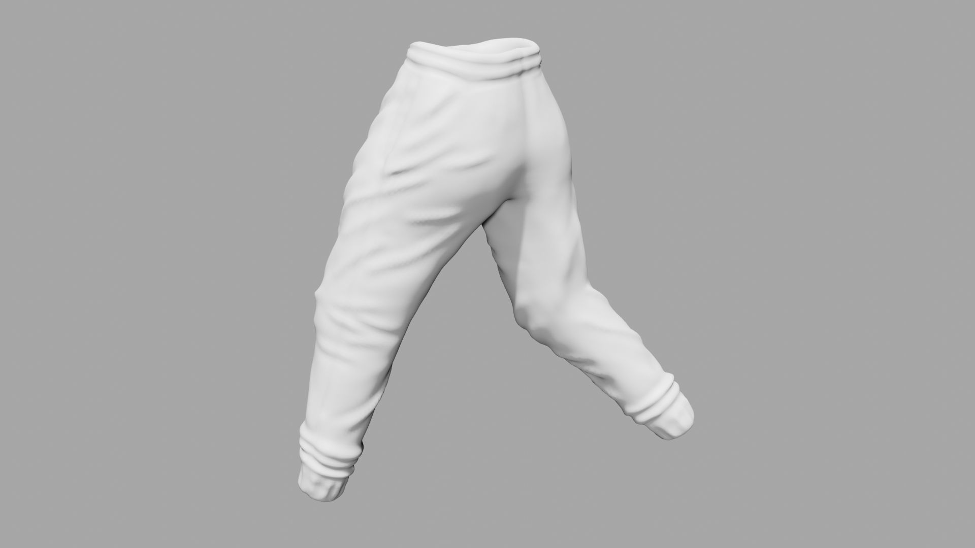 Sweatpants jogging pants Low-poly 3D model_8
