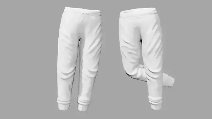Sweatpants jogging pants Low-poly 3D model
