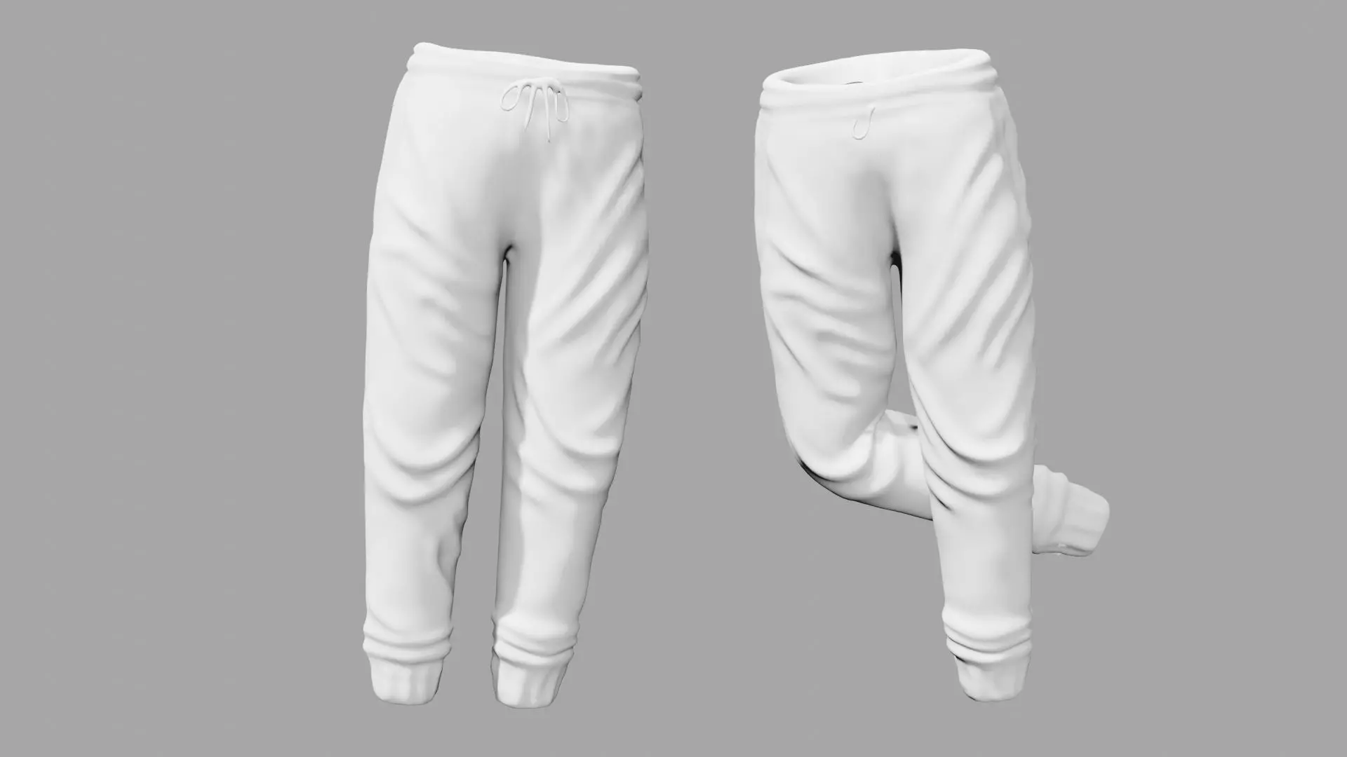 Sweatpants jogging pants Low-poly 3D model_0