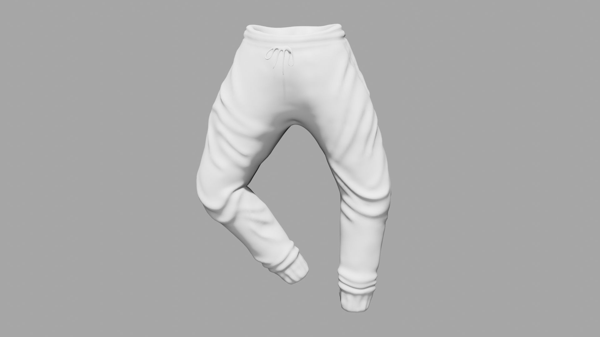 Sweatpants jogging pants Low-poly 3D model_4