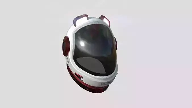 Astronaut Helmet B02 White Red - Character Design Fashion