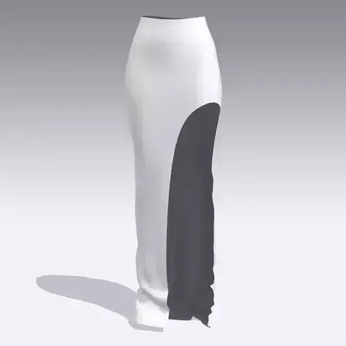 ASYMETRIC SKIRT WHITE LOOK LONG