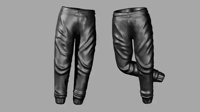 Sweatpants jogging pants Low-poly 3D model