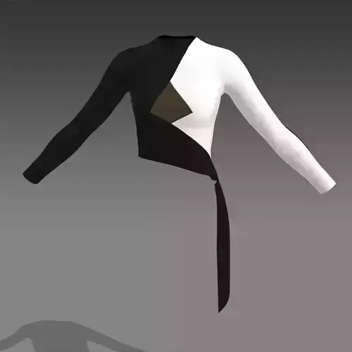 BLOUSE BLACK AD WHITE ASYMETRIC ANVELOP LOOK