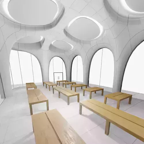 Modern stylish transparent store building