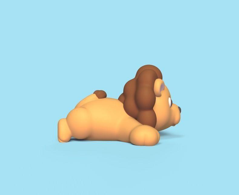 Lying Lion 3D print model_2