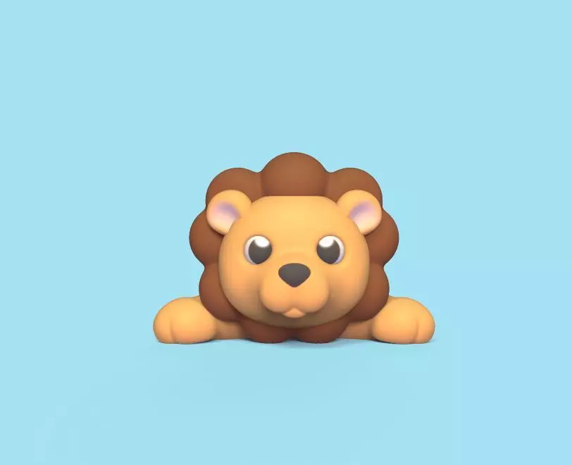 Lying Lion 3D print model_0