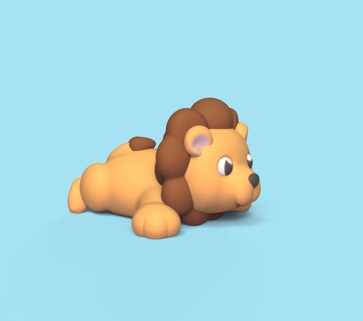 Lying Lion 3D print model_1
